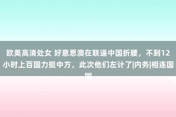 欧美高清处女 好意思澳在联逼中国折腰，不到12小时上百国力挺中方，此次他们左计了|内务|相连国