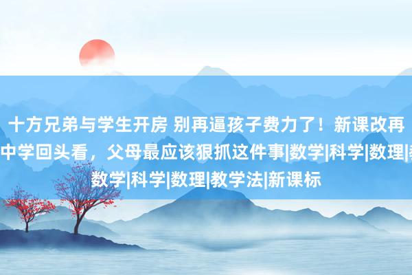 十方兄弟与学生开房 别再逼孩子费力了！新课改再次证实：上了中学回头看，父母最应该狠抓这件事|数学|科学|数理|教学法|新课标