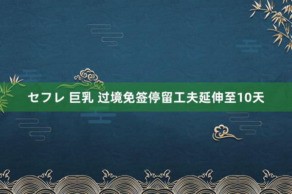 セフレ 巨乳 过境免签停留工夫延伸至10天