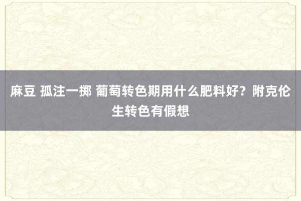 麻豆 孤注一掷 葡萄转色期用什么肥料好？附克伦生转色有假想