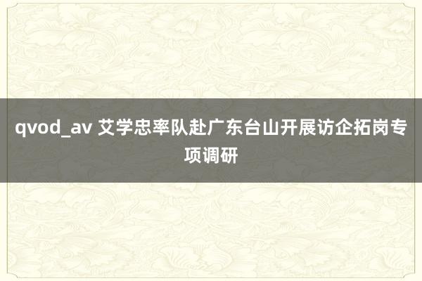 qvod_av 艾学忠率队赴广东台山开展访企拓岗专项调研