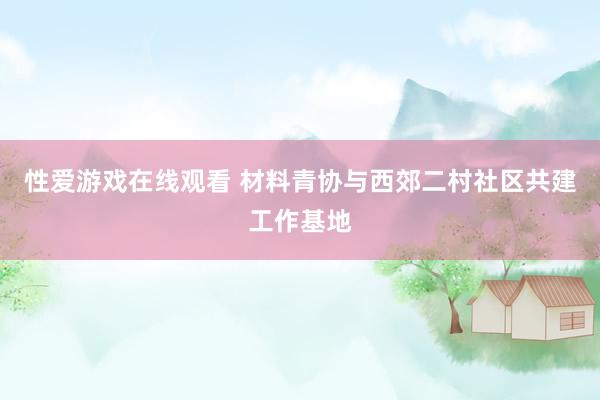 性爱游戏在线观看 材料青协与西郊二村社区共建工作基地